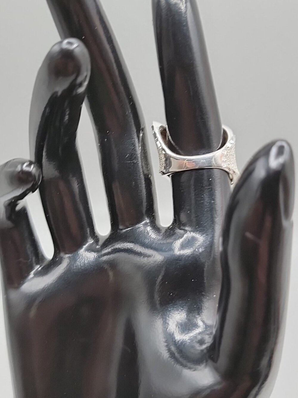 Vintage Sterling Silver Diamond Drizzle Cut Wave Ring Milor Italy Size 6.5 925 - Picture 15 of 16
